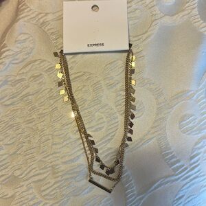 Express layered gold necklace